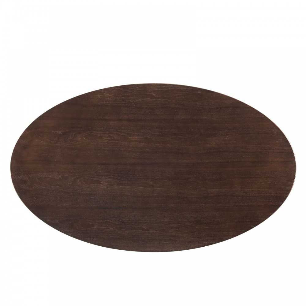 Lippa 60" Oval Wood Dining Table, Gold Cherry Walnut