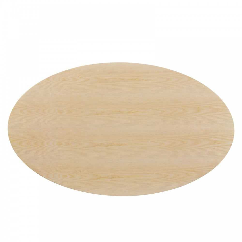 Lippa 60" Oval Wood Dining Table, Gold Natural