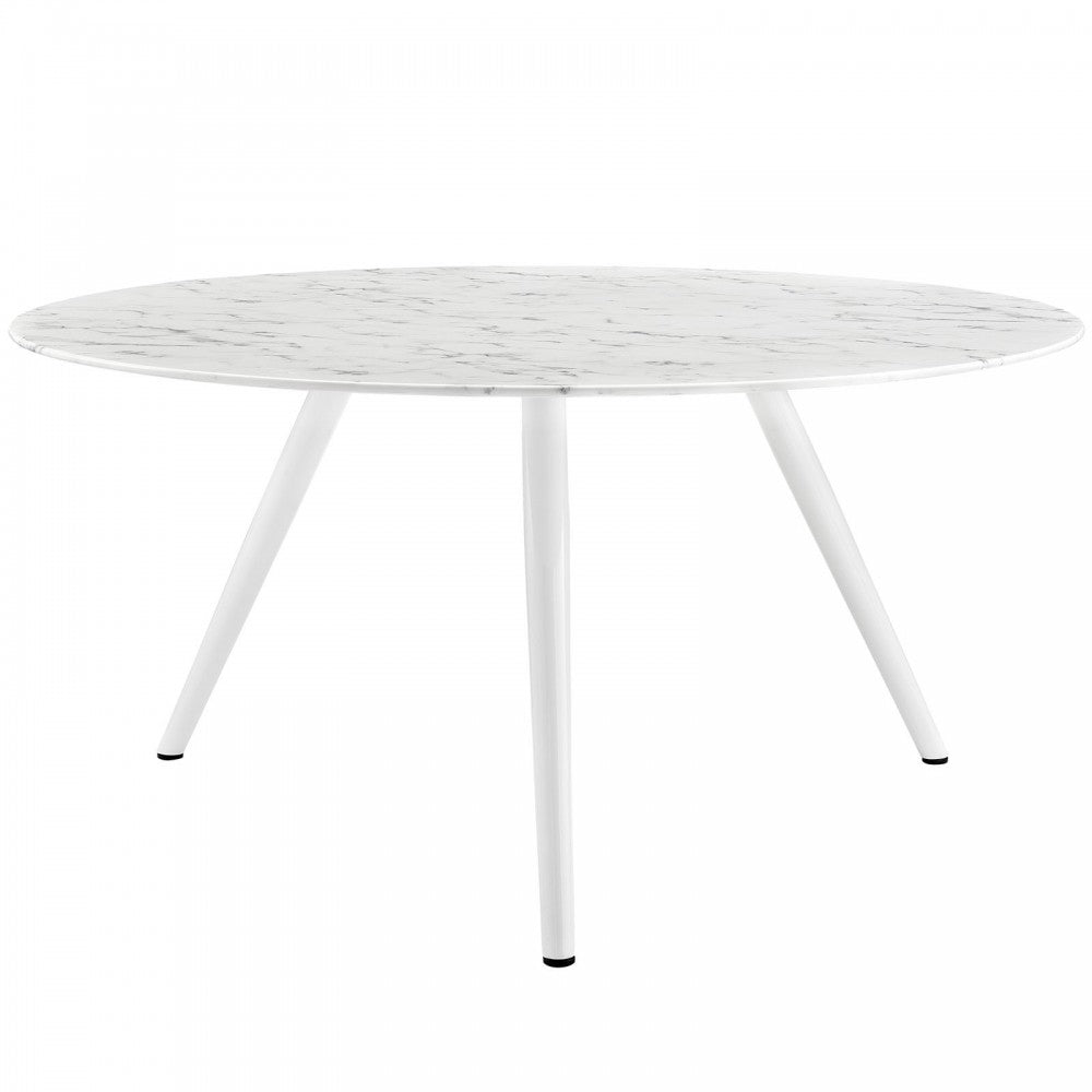 Lippa 60" Round Artificial Marble Dining Table with Tripod Base