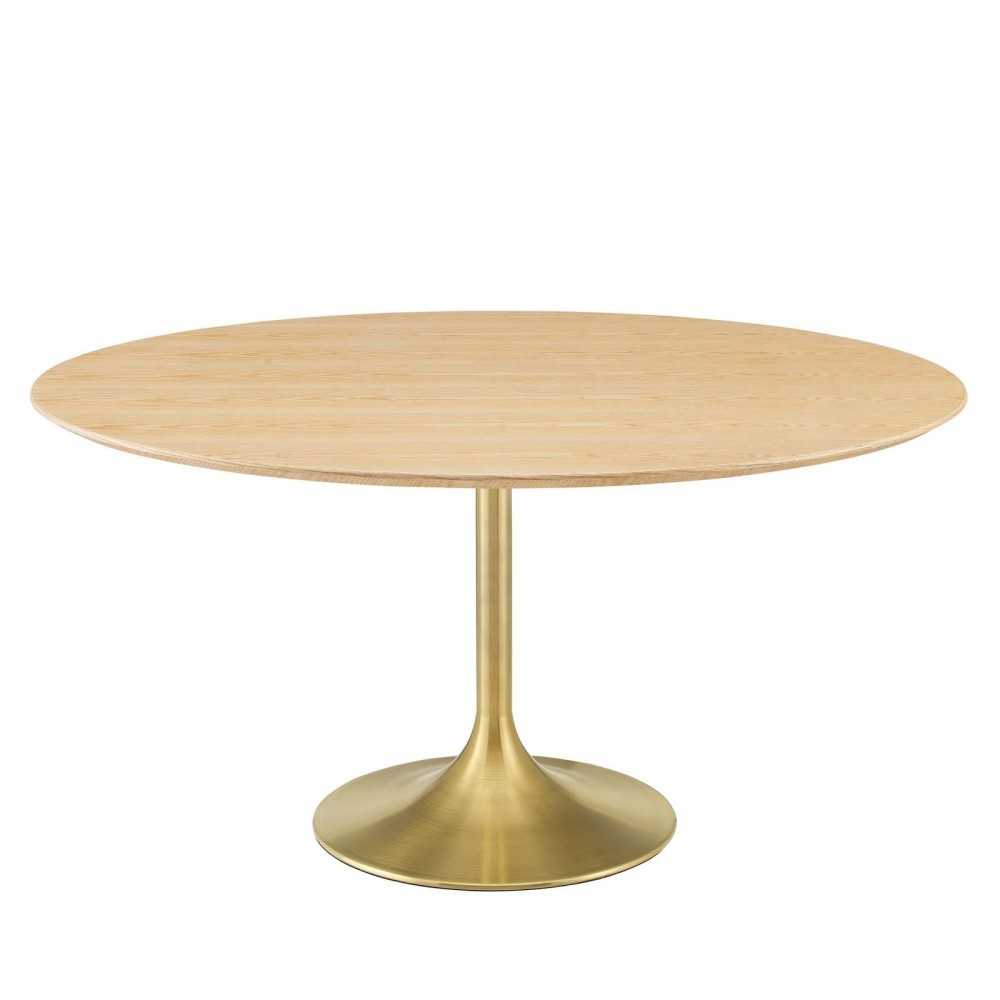 Lippa 60" Wood Dining Table, Gold Natural