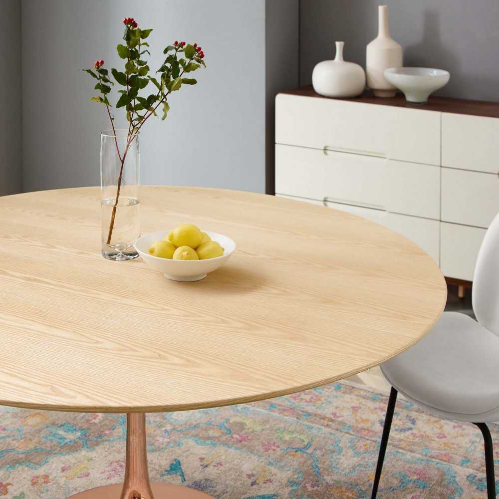 Lippa 60" Wood Dining Table, Rose Natural