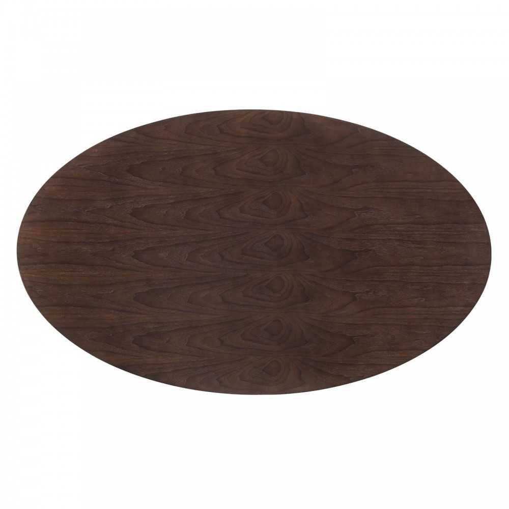 Lippa 78" Oval Wood Dining Table, Gold Cherry Walnut