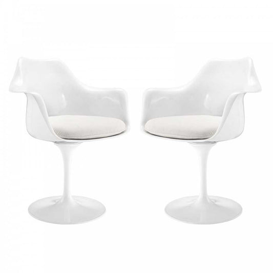 Lippa Dining Armchair Set of 2, White