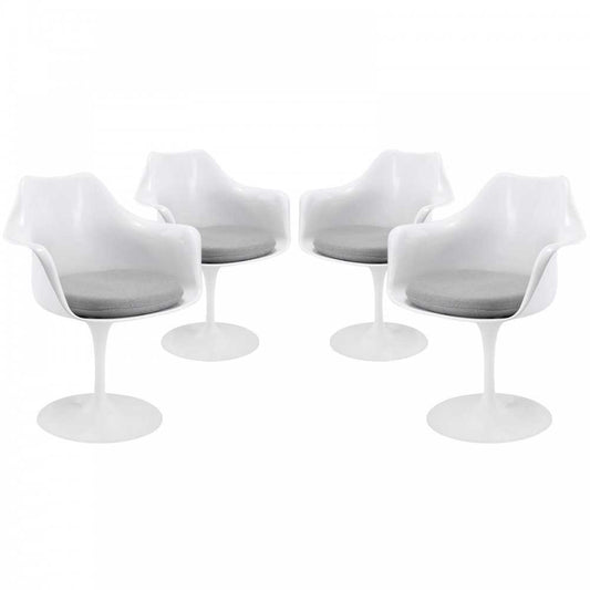 Lippa Dining Armchair Set of 4, Gray