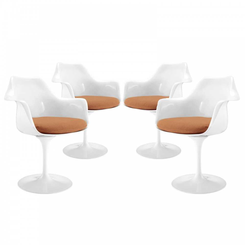 Lippa Dining Armchair Set of 4, Orange
