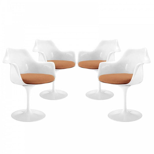 Lippa Dining Armchair Set of 4, Orange