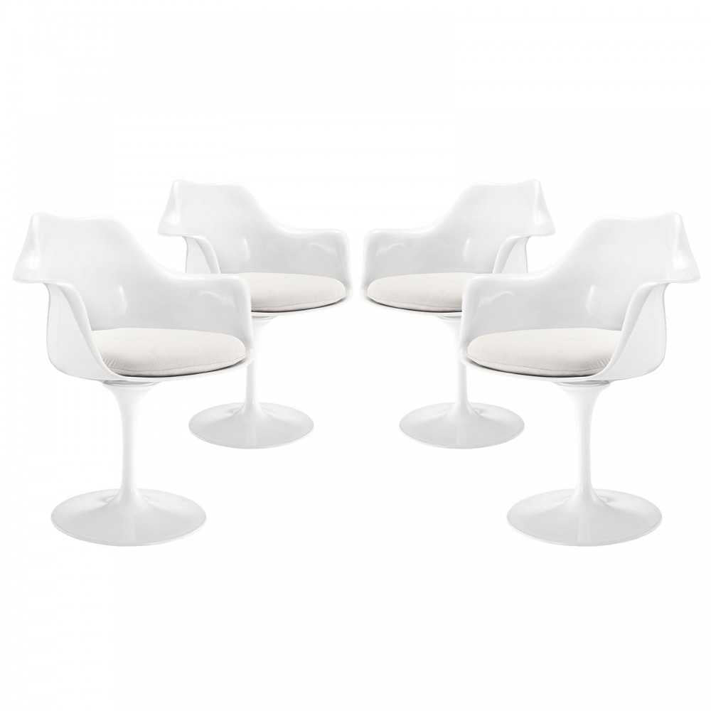 Lippa Dining Armchair Set of 4, White