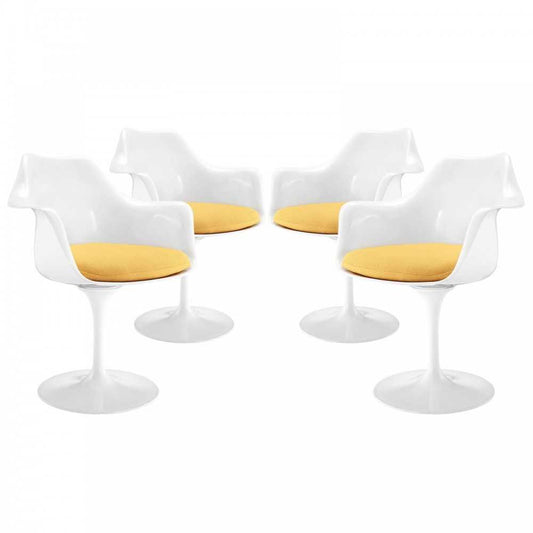Lippa Dining Armchair Set of 4, Yellow
