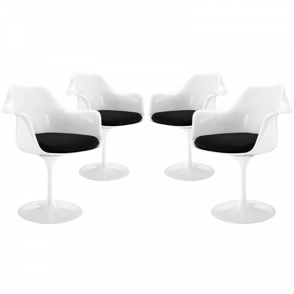 Lippa Dining Armchair Set of 4, Black