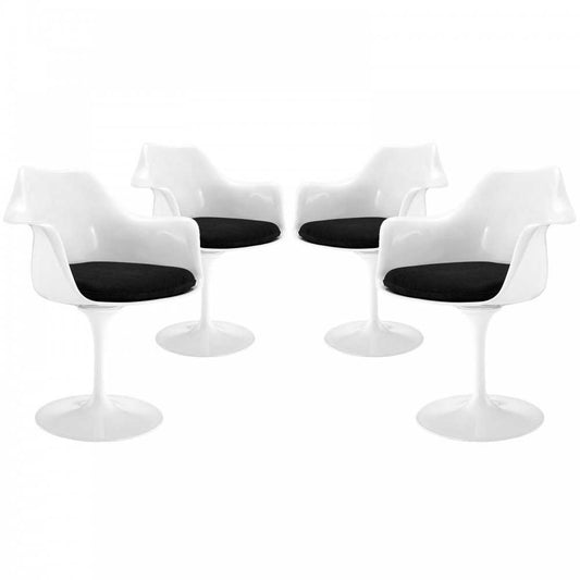 Lippa Dining Armchair Set of 4, Black