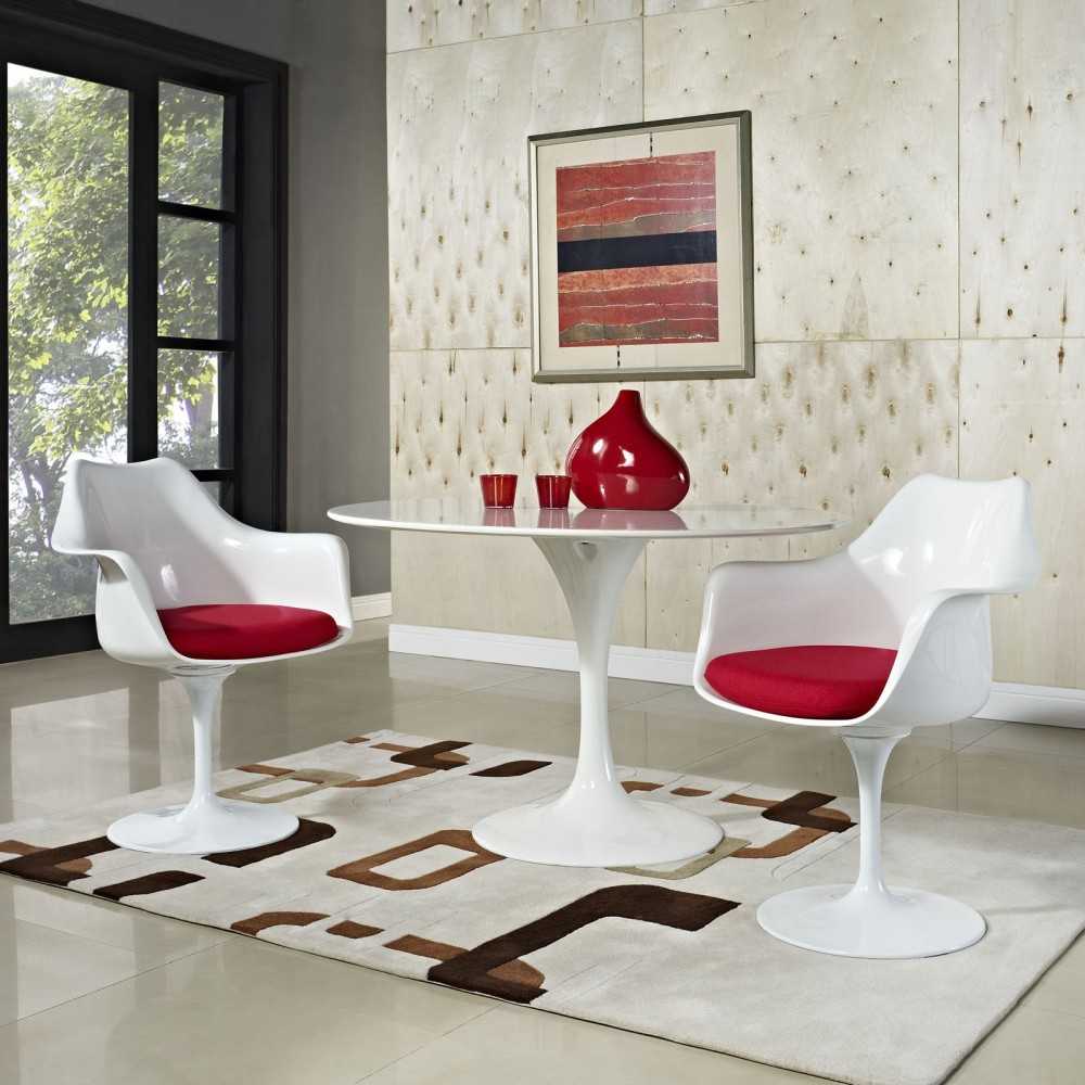 Lippa Dining Fabric Armchair, Red