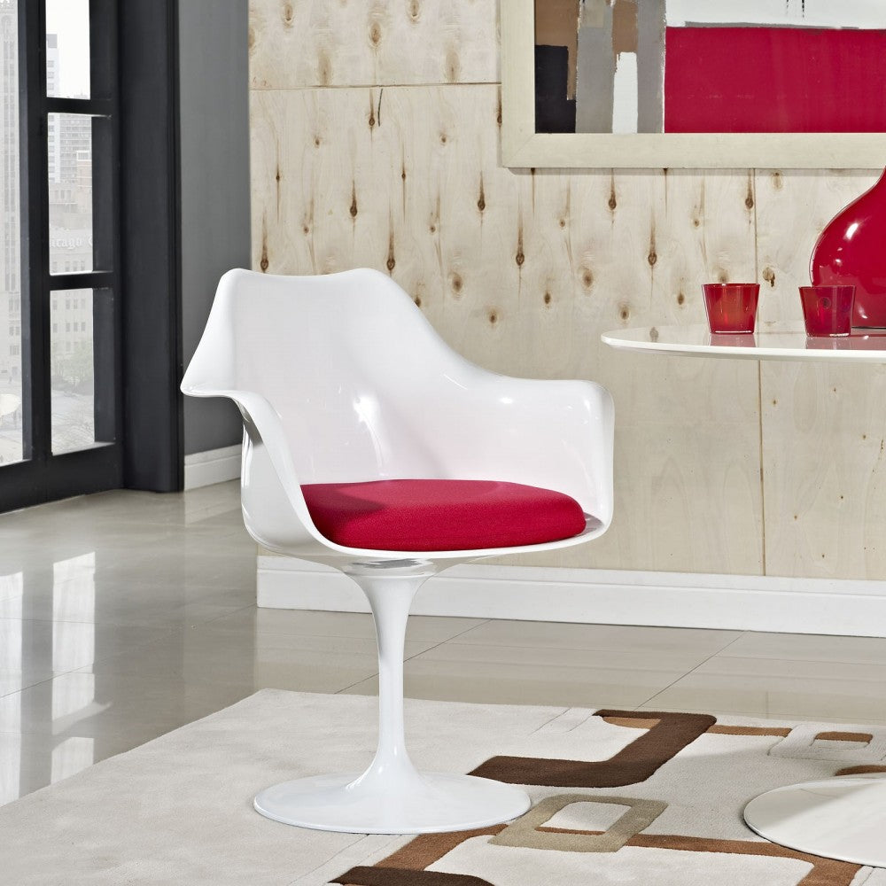 Lippa Dining Fabric Armchair, Red