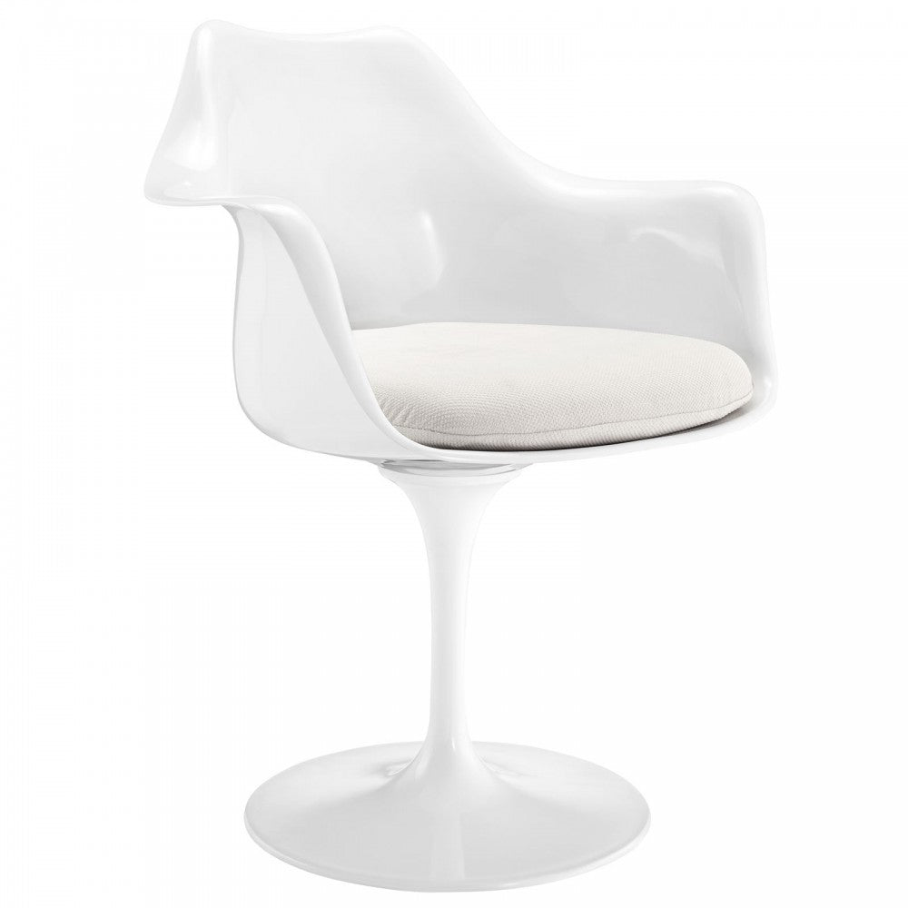 Lippa Dining Fabric Armchair, White