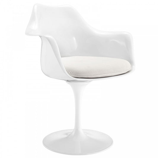 Lippa Dining Fabric Armchair, White