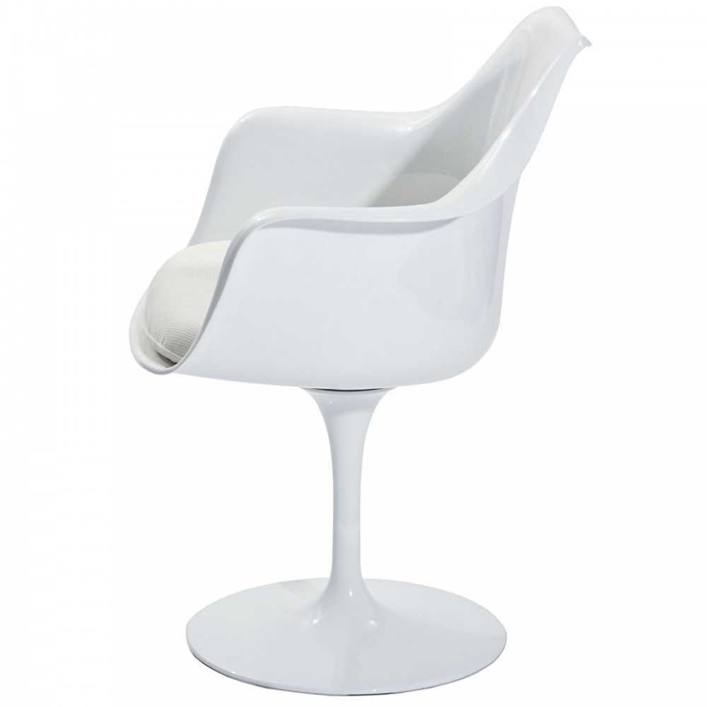 Lippa Dining Fabric Armchair, White