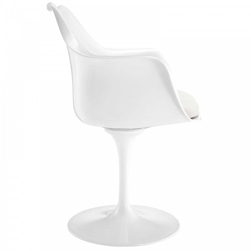 Lippa Dining Fabric Armchair, White