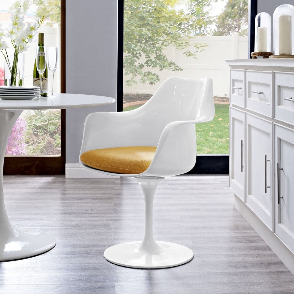 Lippa Dining Fabric Armchair, Yellow