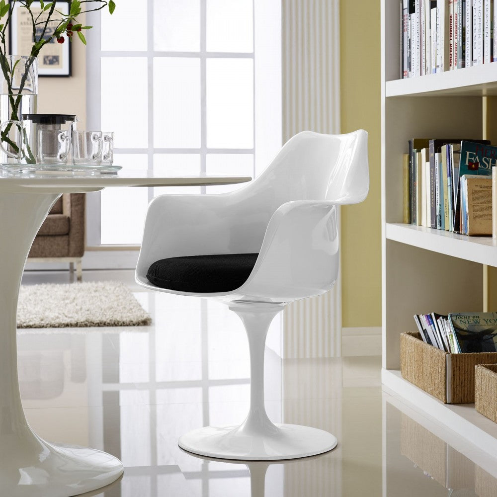 Lippa Dining Fabric Armchair, Black