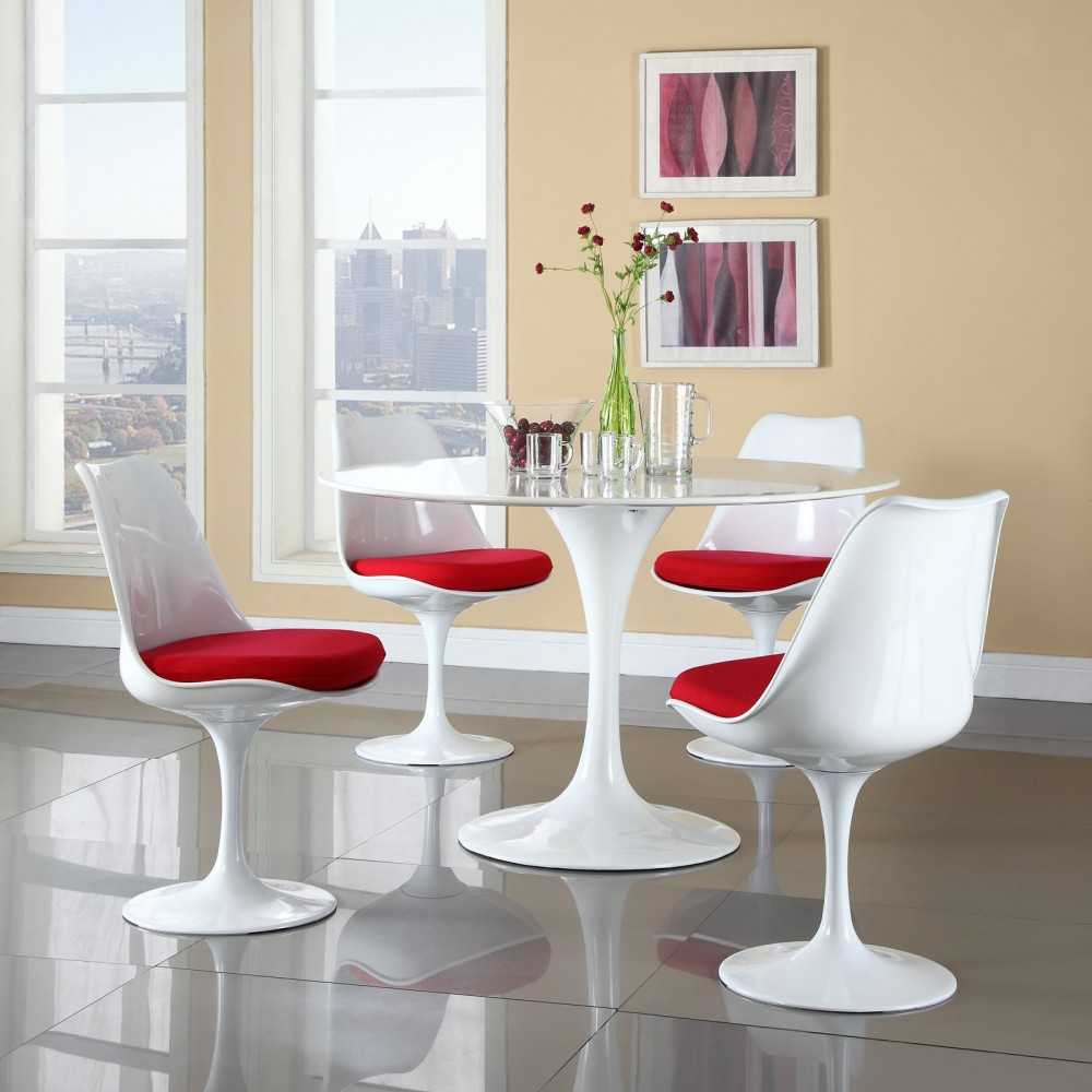 Lippa Dining Fabric Side Chair, Red