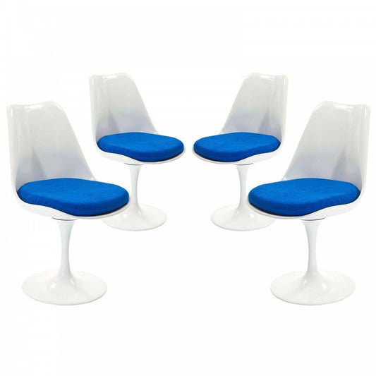 Lippa Dining Side Chair Fabric Set of 4, Blue