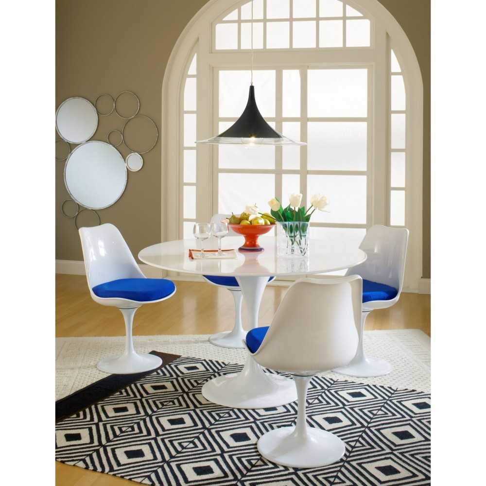 Lippa Dining Side Chair Fabric Set of 4, Blue