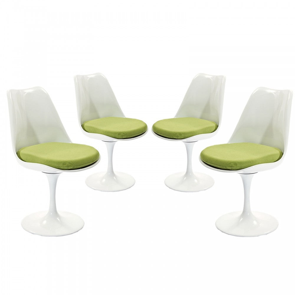 Lippa Dining Side Chair Fabric Set of 4, Green