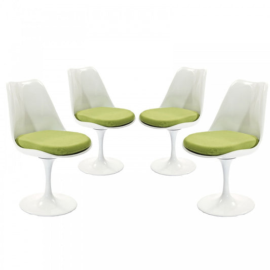 Lippa Dining Side Chair Fabric Set of 4, Green