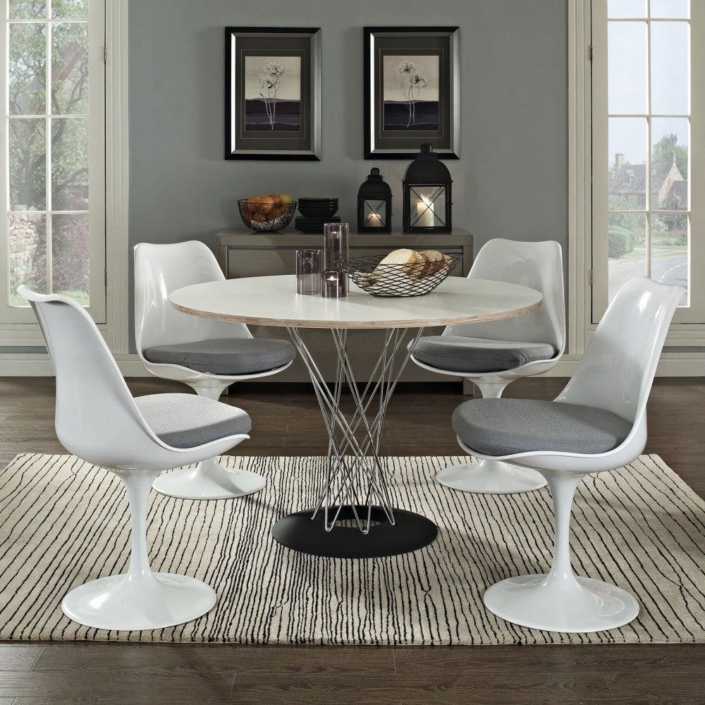 Lippa Dining Side Chair Fabric Set of 4, Gray
