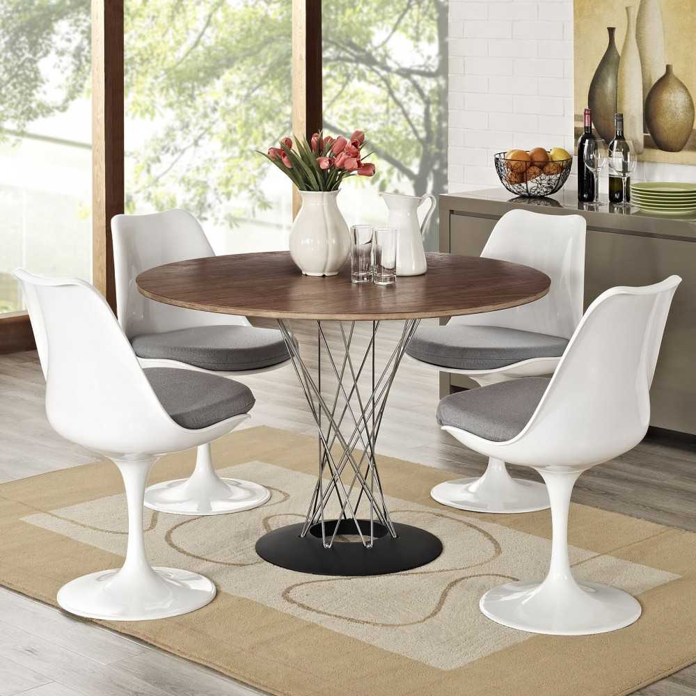 Lippa Dining Side Chair Fabric Set of 4, Gray