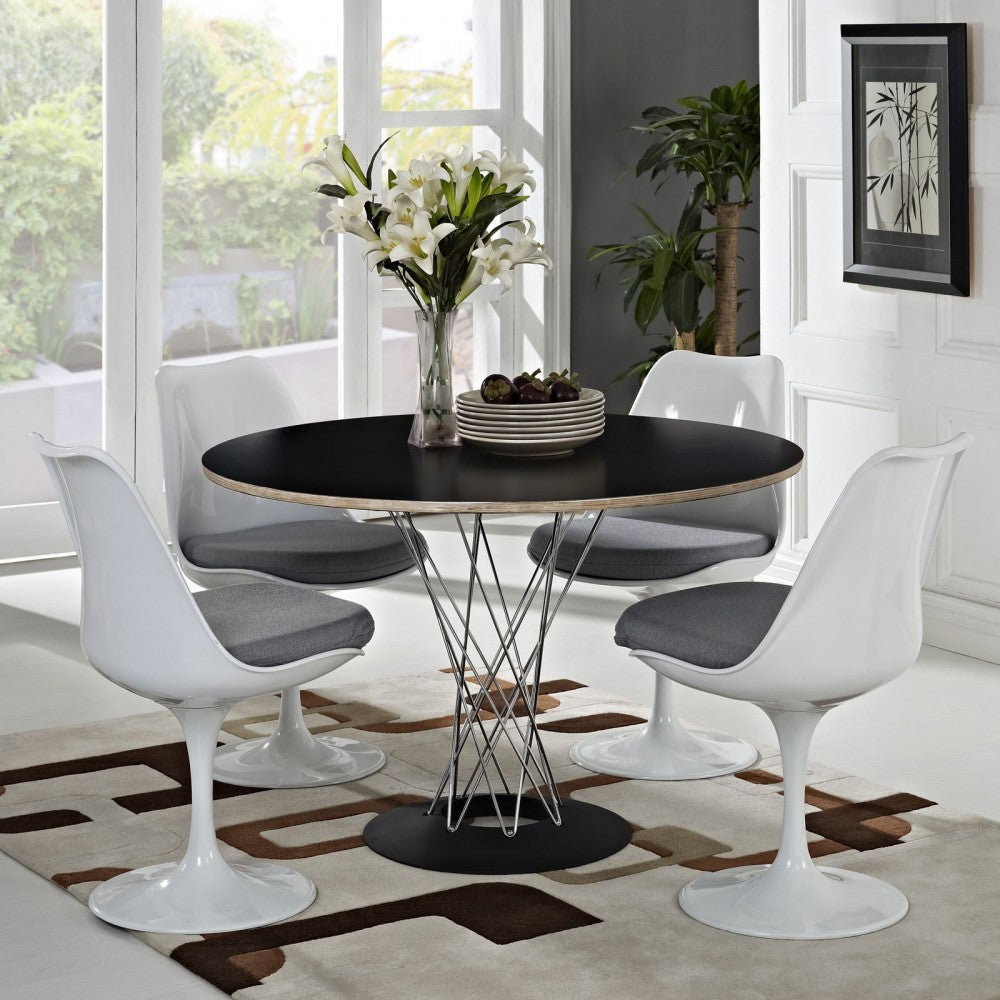 Lippa Dining Side Chair Fabric Set of 4, Gray