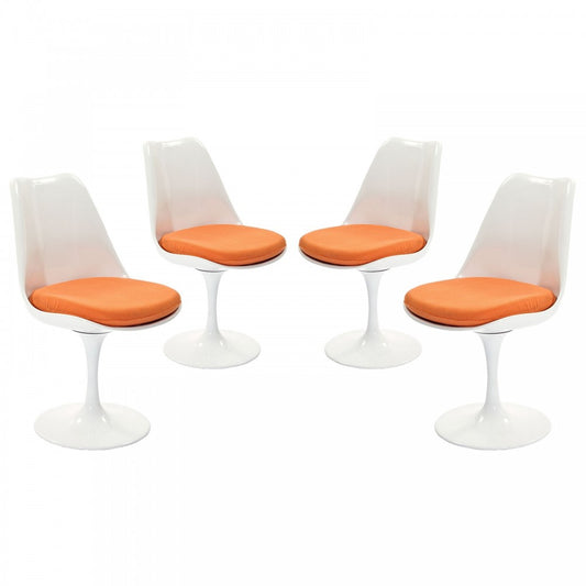 Lippa Dining Side Chair Fabric Set of 4, Orange