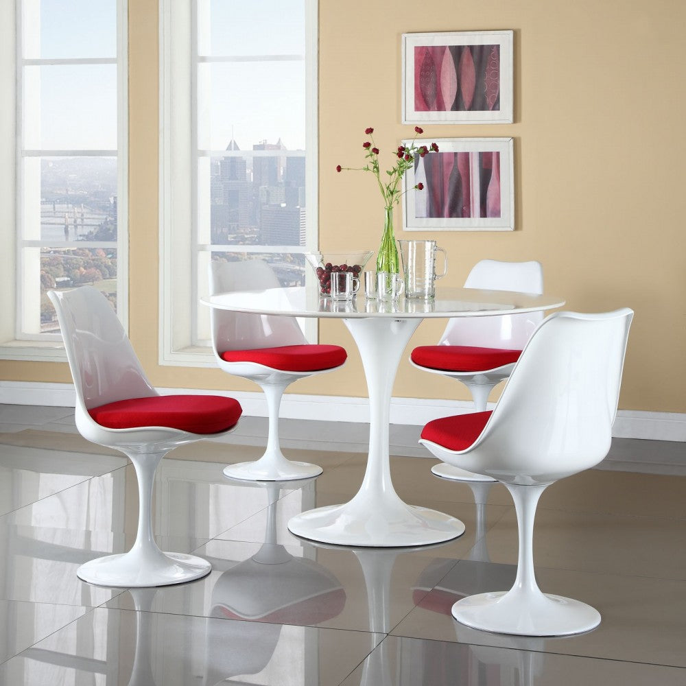 Lippa Dining Side Chair Fabric Set of 4, Red
