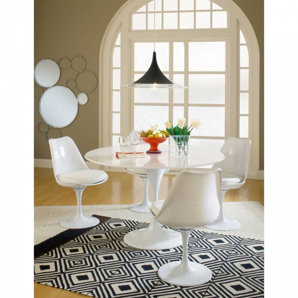Lippa Dining Side Chair Fabric Set of 4, White