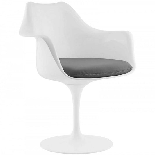 Lippa Dining Vinyl Armchair, Gray
