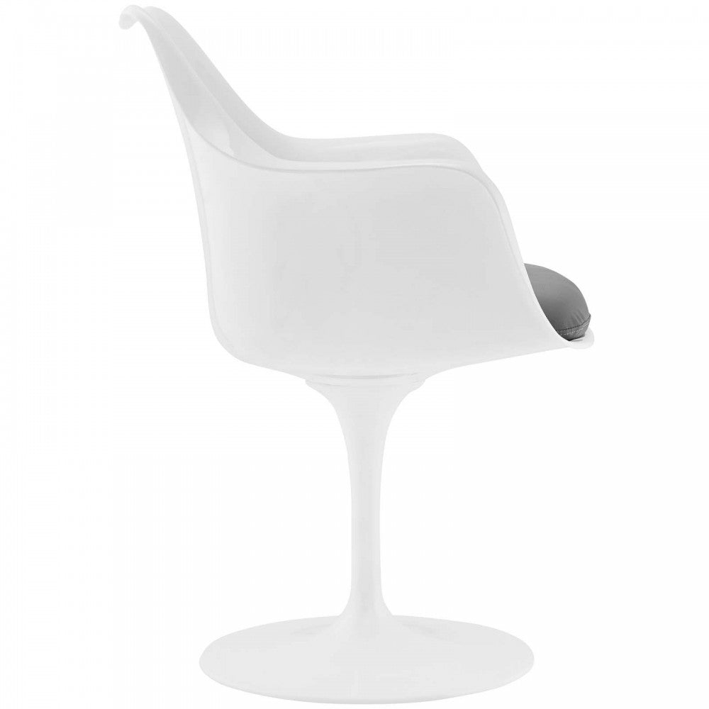 Lippa Dining Vinyl Armchair, Gray