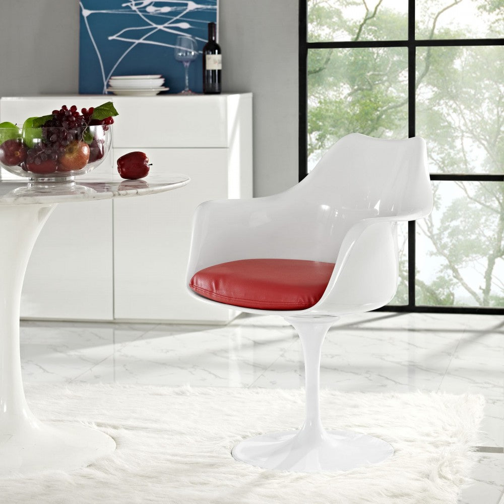 Lippa Dining Vinyl Armchair, Red