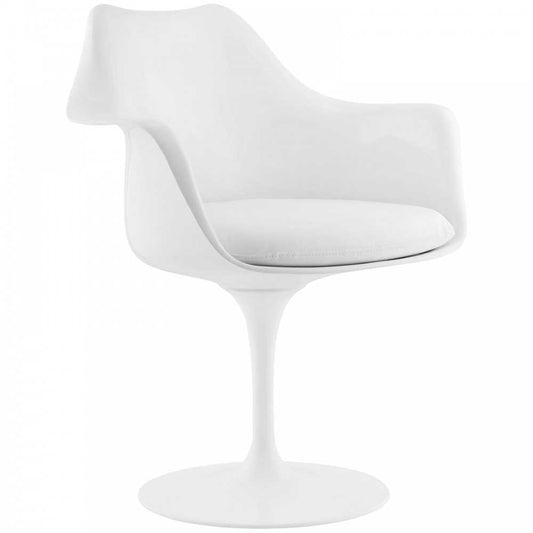 Lippa Dining Vinyl Armchair, White