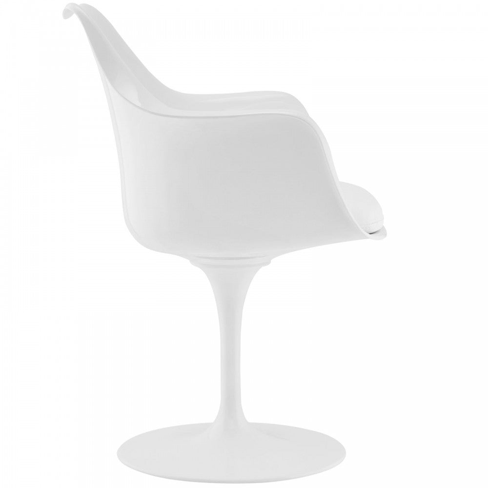 Lippa Dining Vinyl Armchair, White