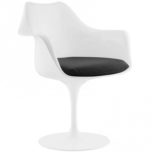 Lippa Dining Vinyl Armchair, Black