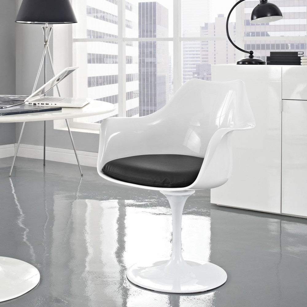 Lippa Dining Vinyl Armchair, Black