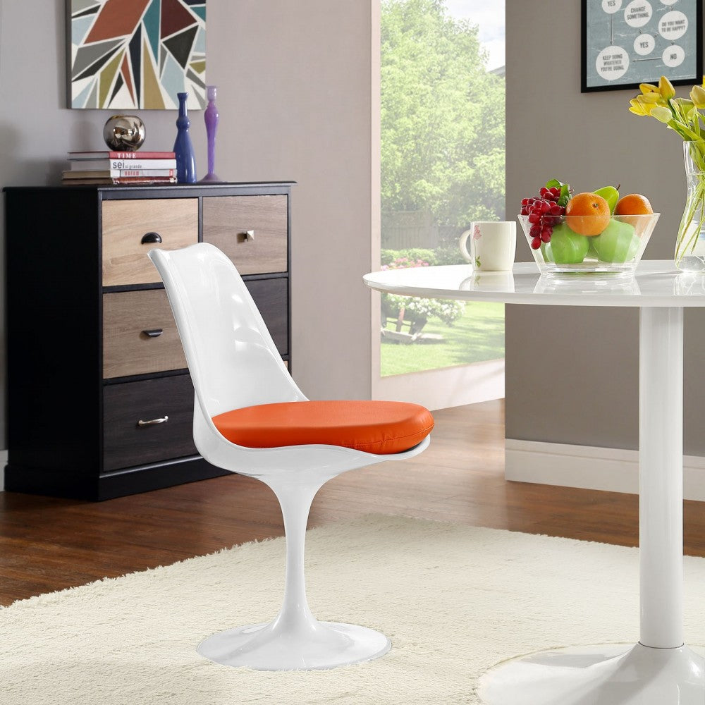 Lippa Dining Vinyl Side Chair, Orange