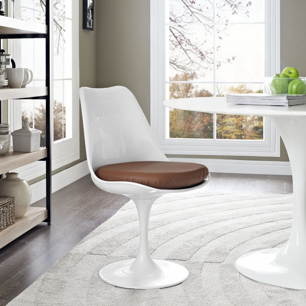 Lippa Dining Vinyl Side Chair, Tan