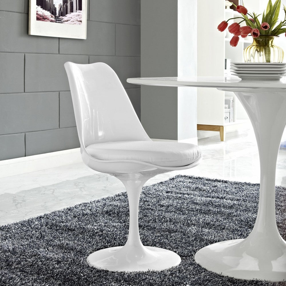 Lippa Dining Vinyl Side Chair, White