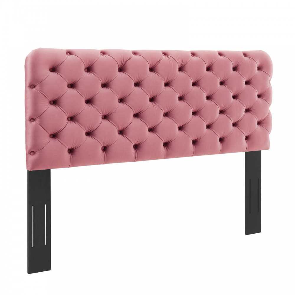 Lizzy Tufted Full/Queen Performance Velvet Headboard, Dusty Rose