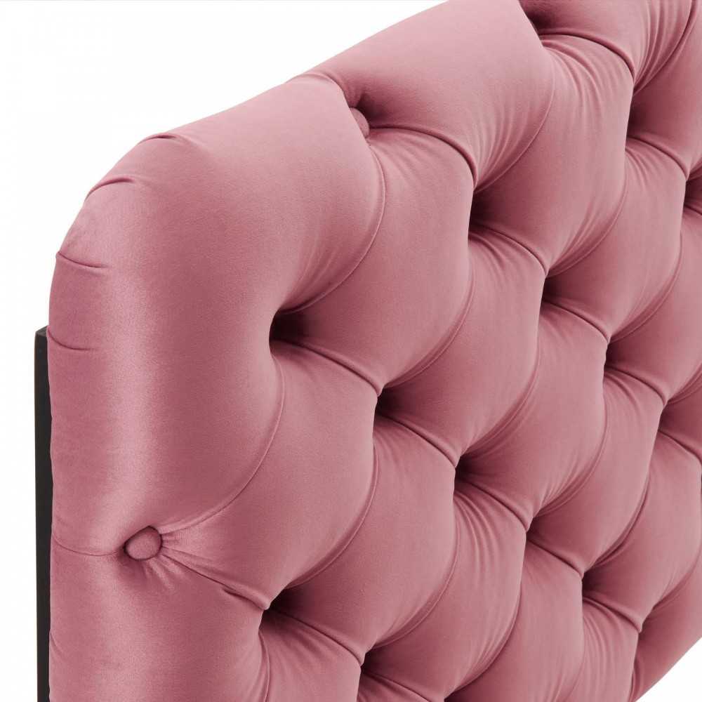 Lizzy Tufted Full/Queen Performance Velvet Headboard, Dusty Rose