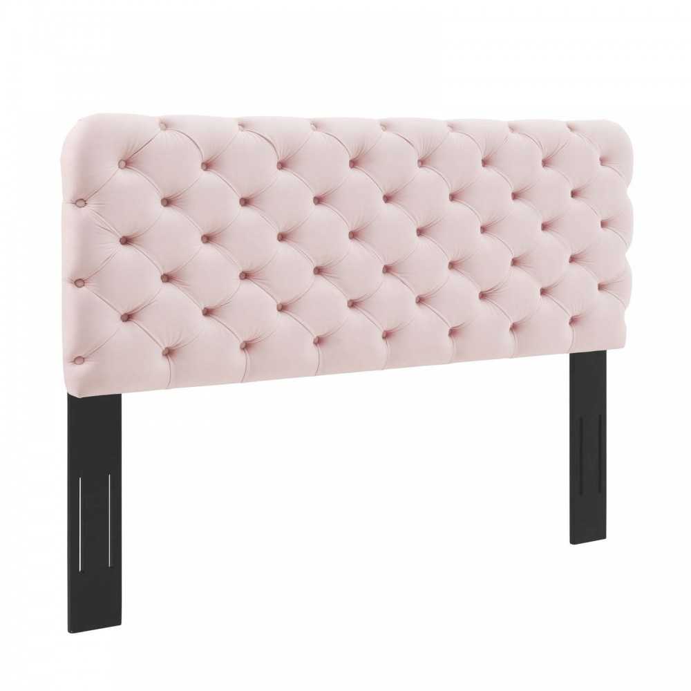 Lizzy Tufted King/California King Performance Velvet Headboard, Pink