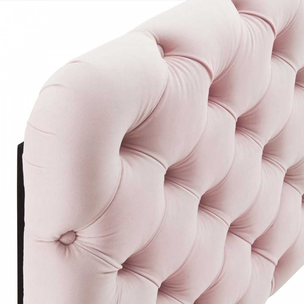 Lizzy Tufted Twin Performance Velvet Headboard, Pink