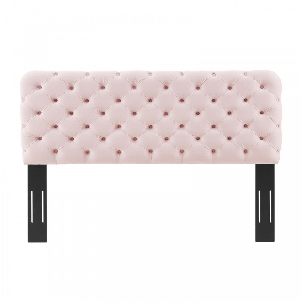 Lizzy Tufted Twin Performance Velvet Headboard, Pink