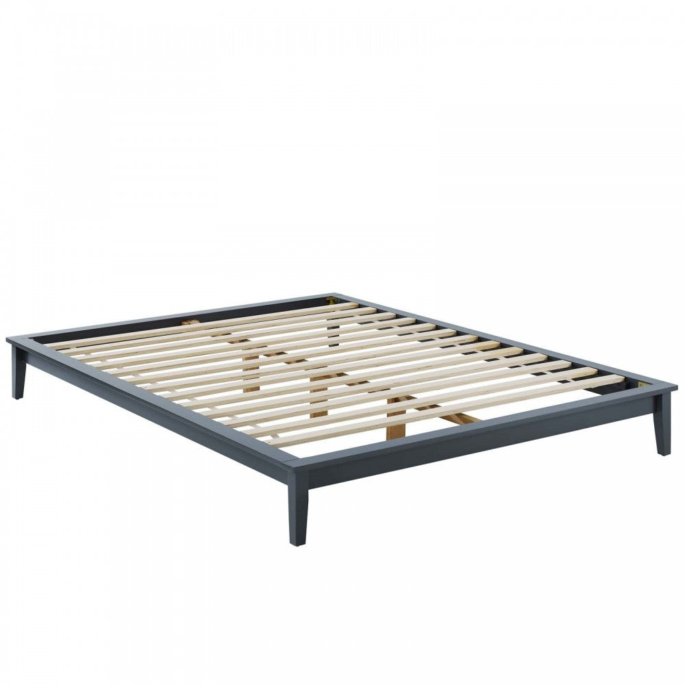 Lodge Full Wood Platform Bed Frame, Gray