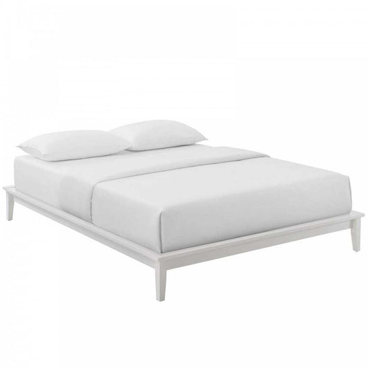 Lodge Full Wood Platform Bed Frame, White